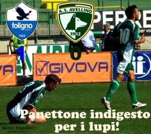 Panettone indigesto per i lupi. Foligno batte Avellino 1-0