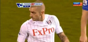 Mladen Petric dopo il gol sbagliato