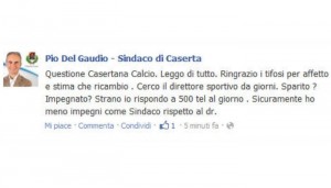 Le dichiarazioni del Sindaco di Caserta in merito alla querelle-Casertana 