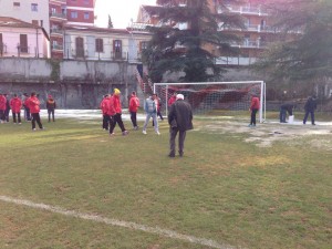 La parte ghiacciata del campo di Sulmona